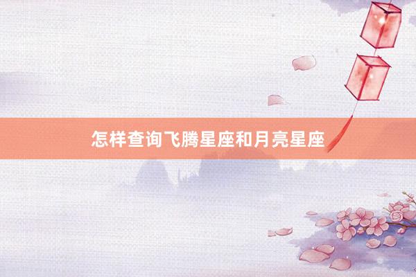 怎样查询飞腾星座和月亮星座