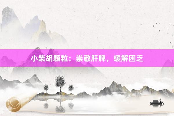 小柴胡颗粒：崇敬肝脾，缓解困乏